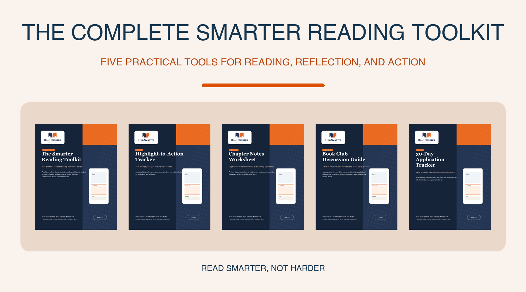 Complete Smarter Reading Toolkit bundle containing five printable resources